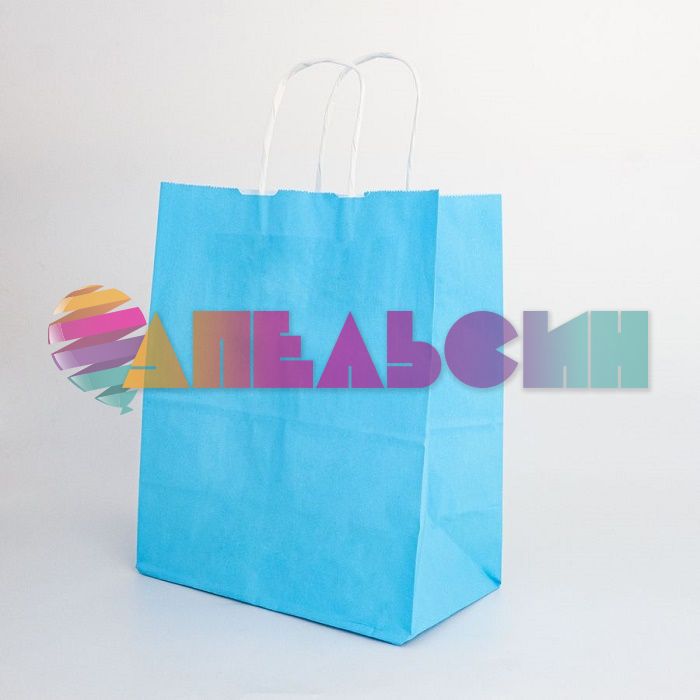 Пакет Голубой 22х27х12см крафт 7307733