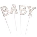 Топпер Baby белый 12х18см 4шт/уп стразы и бусины 9270941