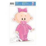 Наклейка Малышка с зайкой 14х23см 102-3D