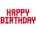Надпись из шаров HAPPY BIRTHDAY красный пиксели FL16"/41см (Китай) 21813