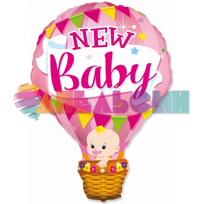 Шар фигура Воздушный шар NEW Baby розовый F36"/91см (Испания) 901830-СТОК