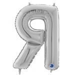 Шар буква G26"/66см Серебро Я (Италия) 1207-3783