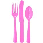 Набор приборов Розовый фуксия Bright Pink 24шт/уп пластик 1502-0905