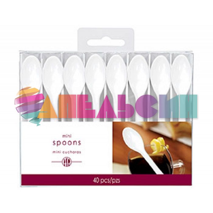 Ложка Белый White 40шт/уп пластик 1502-2895