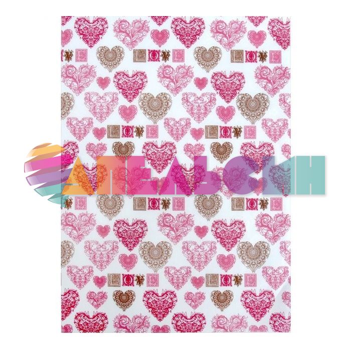 Бумага LOVE сердца 20,5х29,5см 10шт/уп тишью 894990