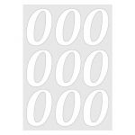 Наклейка цифра Белый 0 08см 9шт/лист 1968-08-бел-0