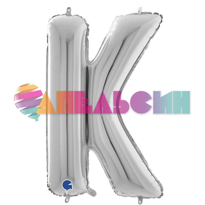 Шар буква G26"/66см Серебро К (Италия) 1207-3776