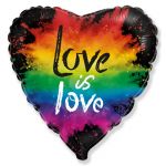 Шар фольга Love is love Яркие краски F18"/46см сердце (Испания) 201712