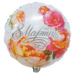 Шар фольга 8 марта Пионы FL18"/48см (Китай) 1202-3724