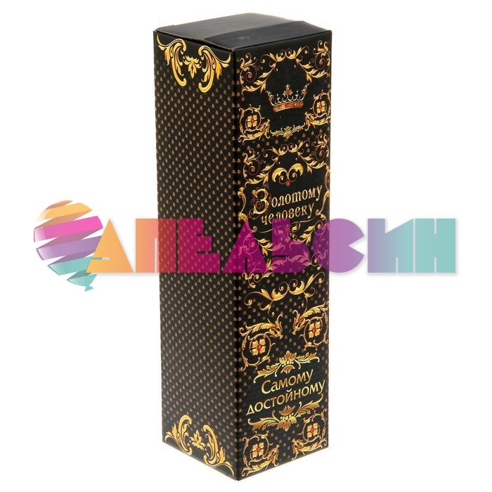 Коробка под бутылку Золотому Человеку 9х33см 1178255