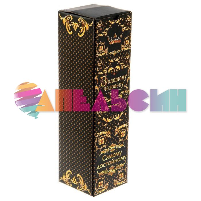 Коробка под бутылку Золотому Человеку 9х33см 1178255