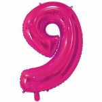 Шар цифра Розовый Е26"/66см фуксия 9 Fuchsia (Китай) 1207-3696