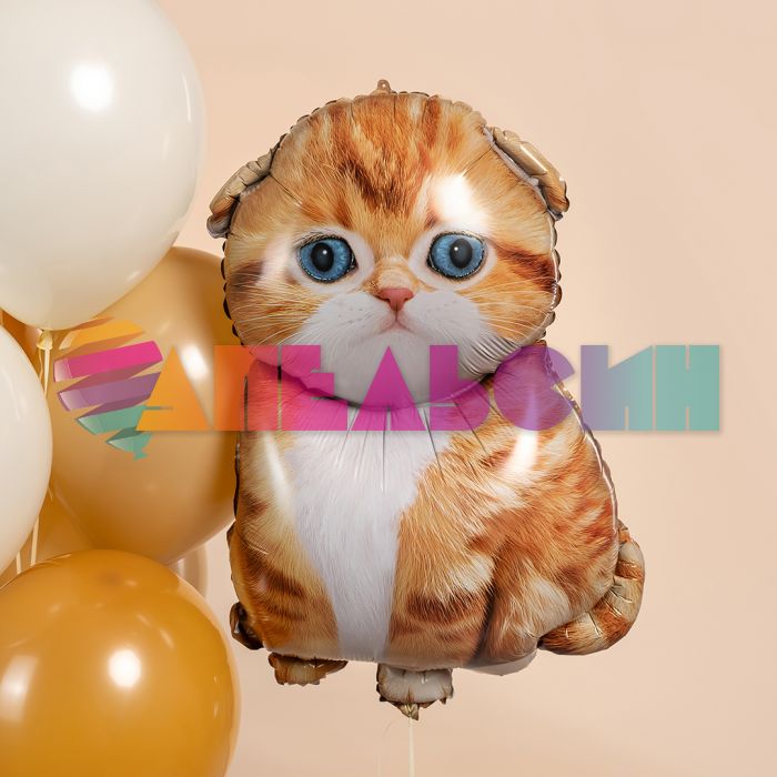 Шар фигура Котенок рыжий FL34"/86см (Китай) 29366