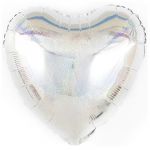 Шар сердце Серебро FL18"/46см (Китай) блеск 123072