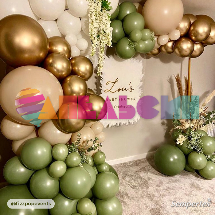 Шар пастель Зеленый S24"/60см (027) Eucalyptus Эвкалипт (Колумбия) 124027-1