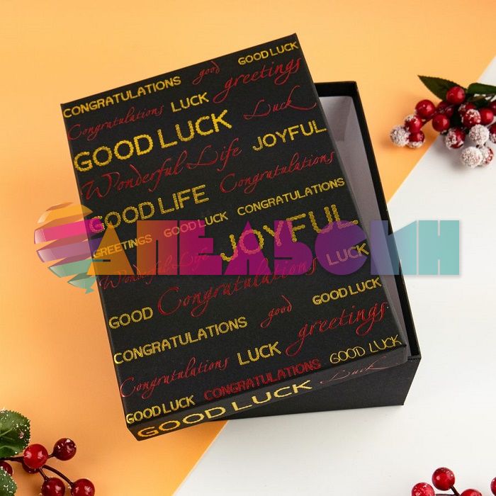Коробка Good Luck 24,5х17,5х7см фольга Ч34908-1
