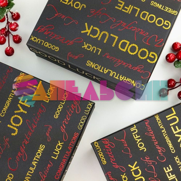Коробка Good Luck 24,5х17,5х7см фольга Ч34908-1