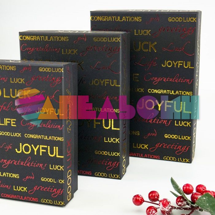 Коробка Good Luck 24,5х17,5х7см фольга Ч34908-1