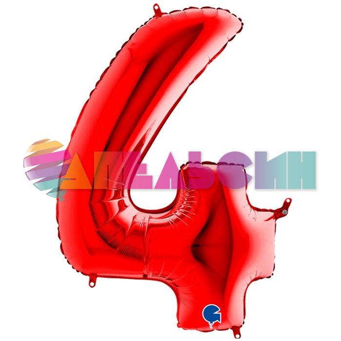Шар цифра Красный G40"/102см 4 (Италия) 1207-2081
