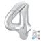 Шар цифра Серебро AG40"/102см 4 Slim (Россия) 754535