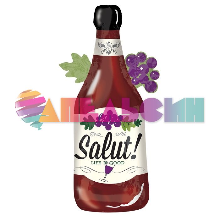 Шар фигура Бутылка Вино Salut FL31"/79см (Китай) 15250