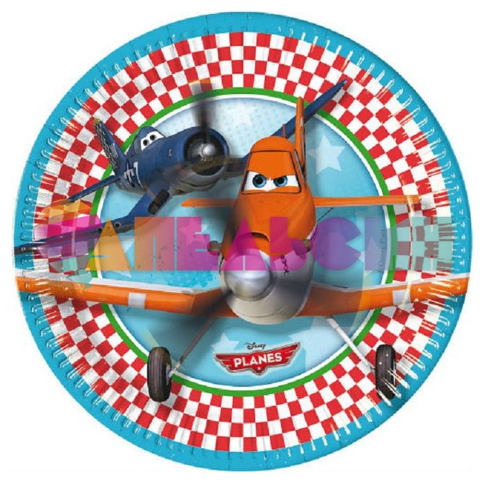 Тарелка Самолеты/ Planes 20см 8шт/уп картон 1502-1216