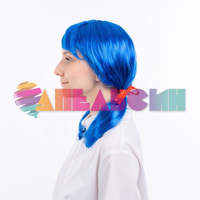 Парик Синий Маринетт хвостики 40см 6233307
