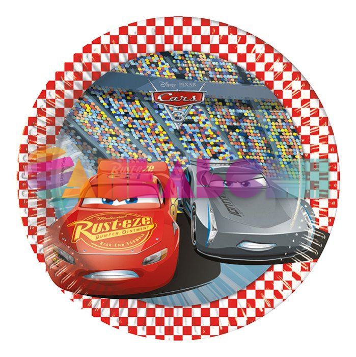 Тарелка Тачки 3/ Cars 3 20см 8шт/уп картон 87921