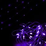 Светодиодная нить 1м Фиолетовый 10 Led роса IP10 с батарейками 512321