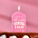 Свеча для торта Выглядишь на все 100 5х8,5см 5296092