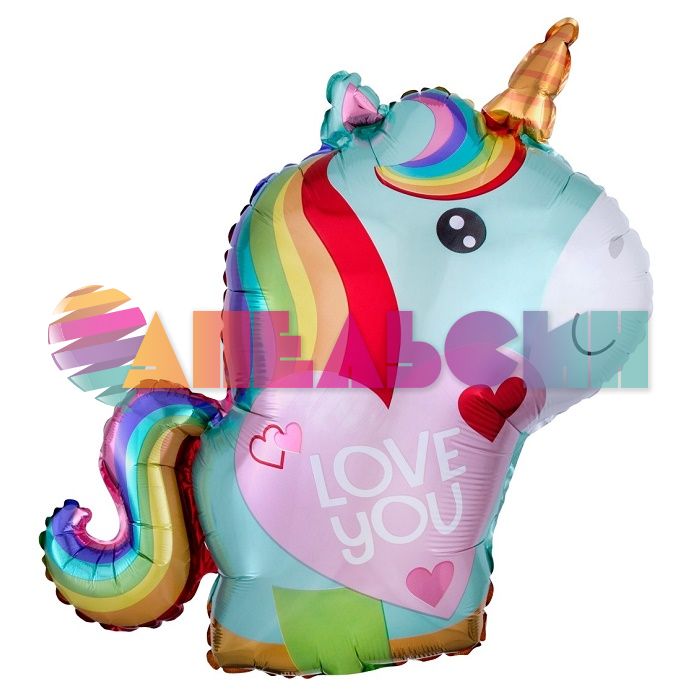 Шар фигура Единорог LOVE YOU FL31"/79см (Китай) 15159