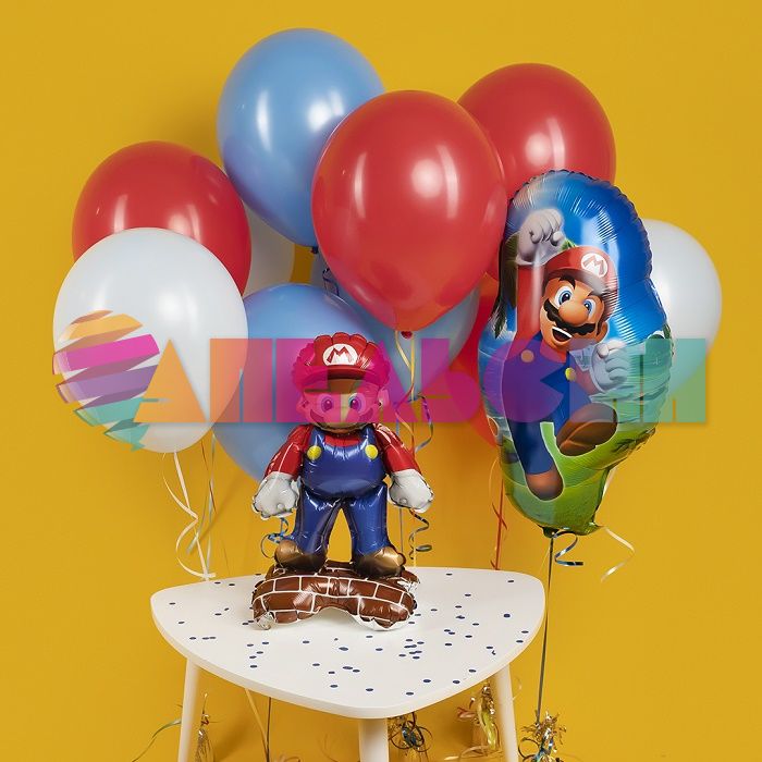 Шар фигура Марио усатый водопроводчик Е27"/69см (Китай) 24405 1207-5526