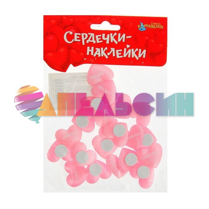 Стикер Сердце ILY розовое 25мм 20шт/уп 1196032