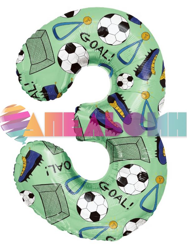 Шар цифра Футбол FL34"/86см GOAL 3 (Китай) 27743