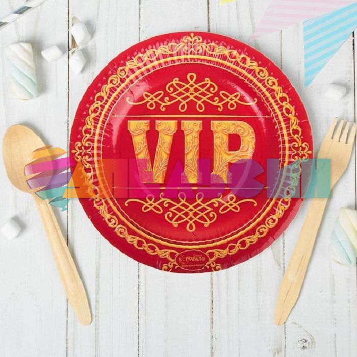 Тарелка VIP 18см 6шт/уп картон 334188