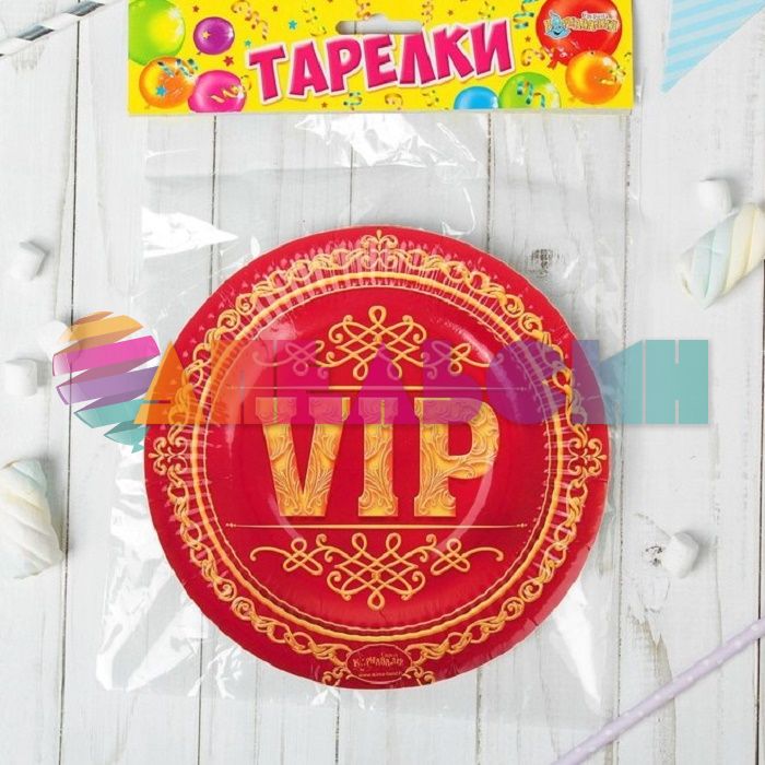 Тарелка VIP 18см 6шт/уп картон 334188