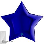 Шар звезда Синий G36"/91см темный (Италия) металлик 36210BC-P