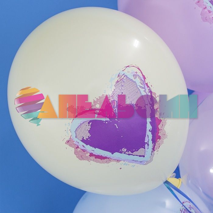 Шар латекс Сердца граффити макарунс 12"/30см 25шт/уп (Турция) 812135-25