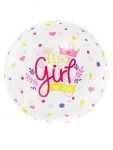 Шар сфера It`s a girl на прозрачном FL18"/46см (Китай) 518017