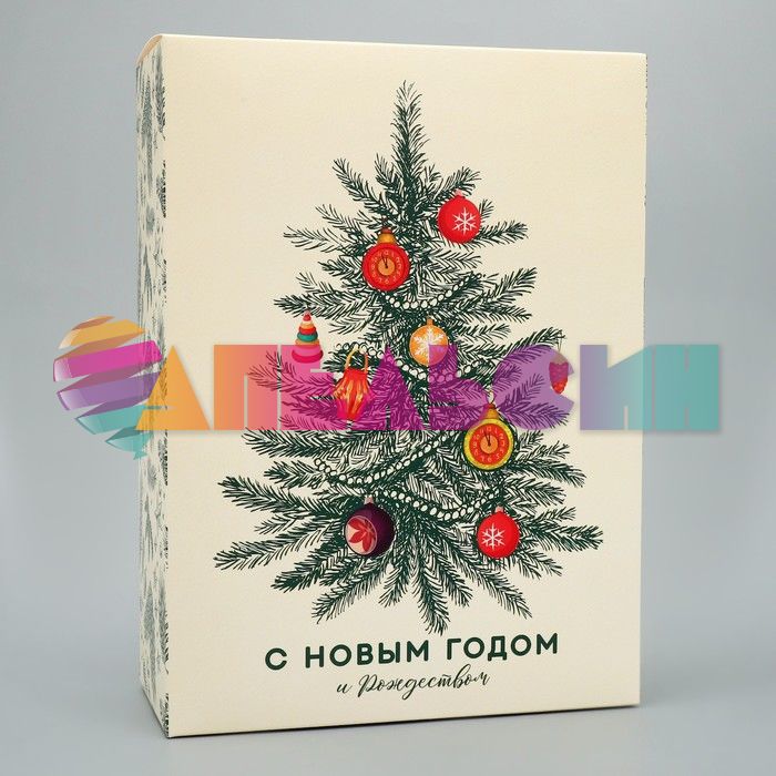 Коробка С НГ и Рождеством 22х30х10см складная 9631220