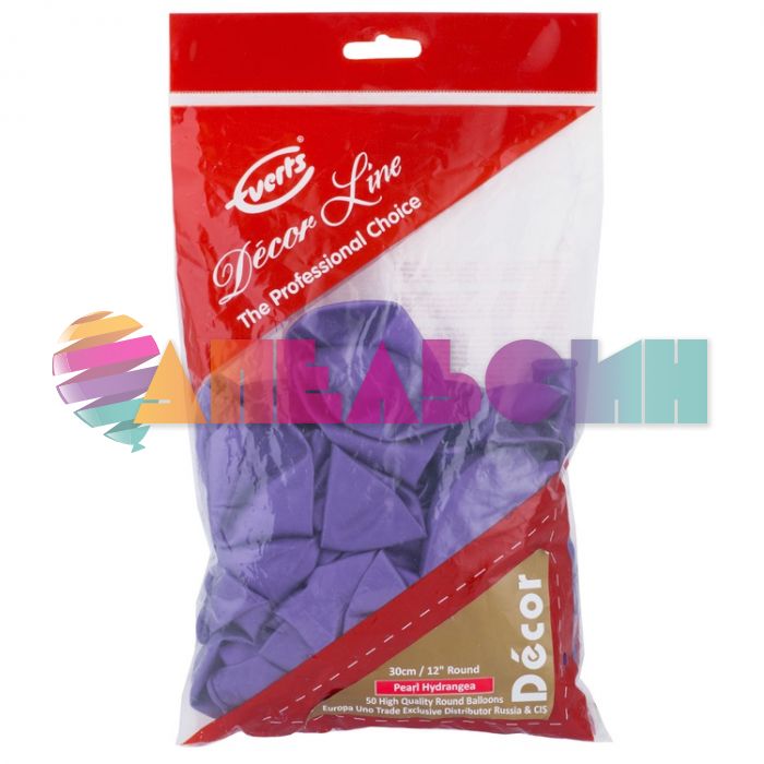 Шар металлик Фиолетовый Э12"/30см (560) Hydrangea 50шт/уп (Малайзия) перламутр 1102-1662