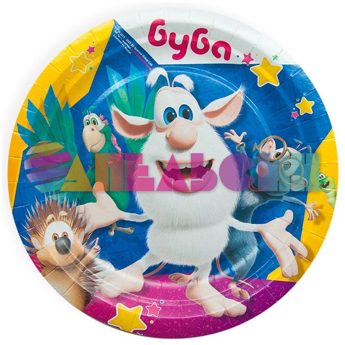 Тарелка Буба 18см 6шт/уп картон 318475/PP-58355-BU
