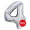Шар цифра FL50"/127см Серебро 4 (Китай) 131144