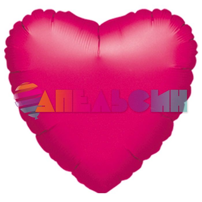 Шар сердце Розовый A18"/46см фуксия Fuchsia (США) металлик 1204-0028