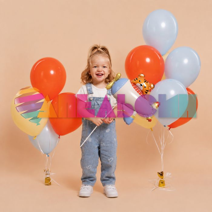 Мини фигура Мишка на самолетике FL16"/41см с клапаном (Китай) 28008