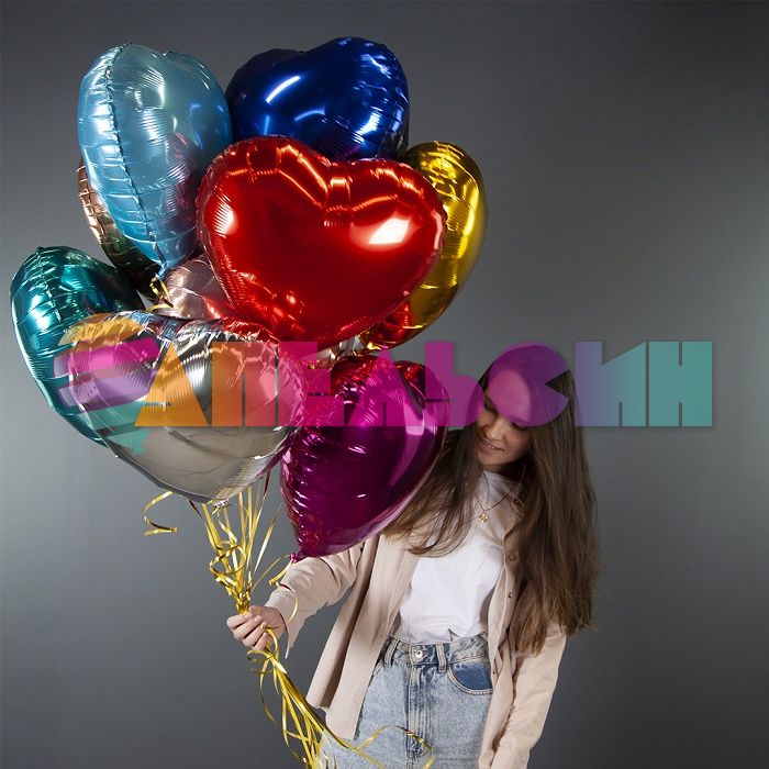 Шар сердце Розовый FL18"/46см фуше (Китай) 123033