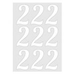 Наклейка цифра Белый 2 08см 9шт/лист 1968-08-бел-2