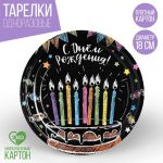 Тарелка С ДР Свечи мелованные 18см 10шт/уп картон 2844445