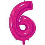 Шар цифра Розовый Е26"/66см фуксия 6 Fuchsia (Китай) 1207-3693