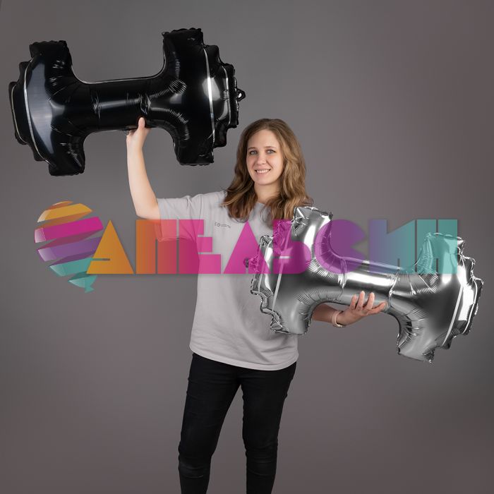 Шар фигура Гантель серебро FL37"/94см (Китай) 27724